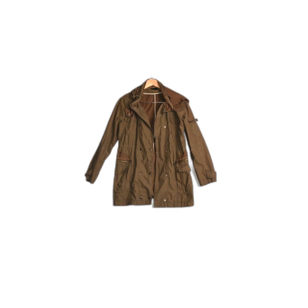 Stile Benetton Olive Army Green Coat Jacket Size 42 small